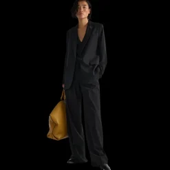 Veste de costume BARBARA BUI droite 1 bouton toile laine noir