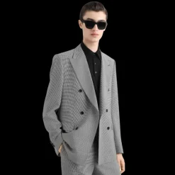 Veste de costume DOLCE & GABBANA double boutonnage laine vierge pied-de-poule