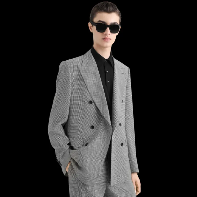 Veste de costume DOLCE & GABBANA double boutonnage laine vierge pied-de-poule