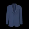 Veste droite FENDI 2 boutons laine bleu zip dos