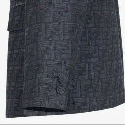 Veste droite FENDI coupe classique Fendi Shadow jacquard FF bleu