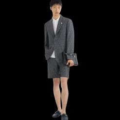 Veste droite FENDI coupe classique Fendi Shadow jacquard FF bleu