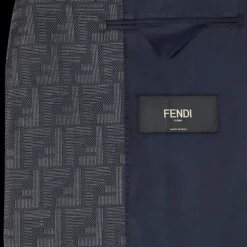 Veste droite FENDI coupe classique Fendi Shadow jacquard FF bleu