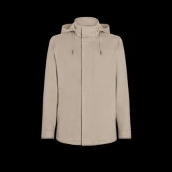 Veste droite ZEGNA Cima à capuche cachemire beige
