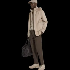 Veste droite ZEGNA Cima à capuche cachemire beige