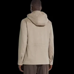 Veste droite ZEGNA Cima à capuche cachemire beige