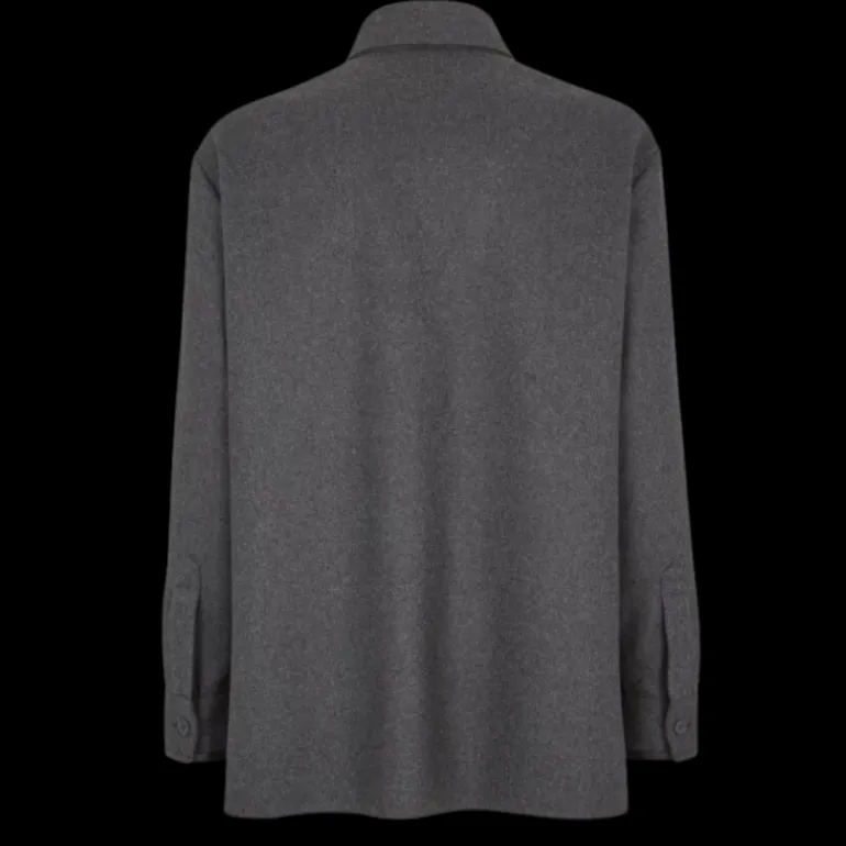 Veste FENDI Go-To bouton cachemire flanelle gris Poche FF