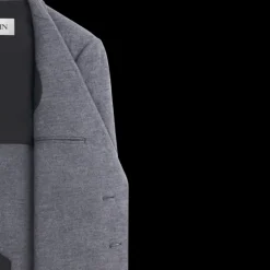 Veste LANVIN simple boutonnage poches plaquées jersey laine gris foncé