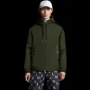 Veste MONCLER Grimpeurs zippée capuche nylon kaki liseret tricolore