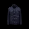 Veste Saharienne MONCLER Lez nylon bleu marine poches capuche amovible