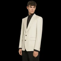 Veste Sicilia DOLCE & GABBANA simple boutonnage col flèche laine beige