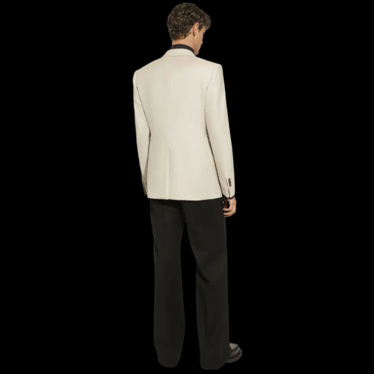 Veste Sicilia DOLCE & GABBANA simple boutonnage col flèche laine beige