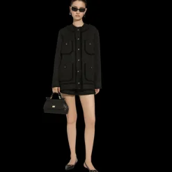 Veste simple boutonnage DOLCE & GABBANA tweed laine raschel noir