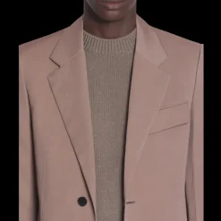 Veste simple boutonnage LANVIN laine tissée marron glacé