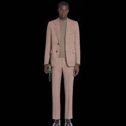 Veste simple boutonnage LANVIN laine tissée marron glacé