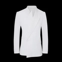 Veste Smoking ALEXANDER MCQUEEN Asymétrique col flèche Blanc Doux