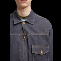 Veste surchemise denim Nepit broderie dorée Moncler X Mercedes Benz by NIGO
