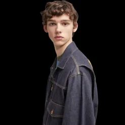 Veste surchemise denim Nepit broderie dorée Moncler X Mercedes Benz by NIGO