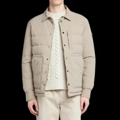 Veste Surchemise MONCLER matelassée Bassies beige cuir
