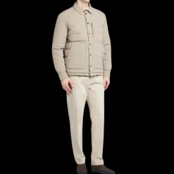 Veste Surchemise MONCLER matelassée Bassies beige cuir