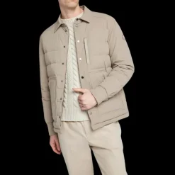 Veste Surchemise MONCLER matelassée Bassies beige cuir