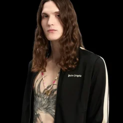 Veste survêtement PALM ANGELS zippée noir bande écrue logo