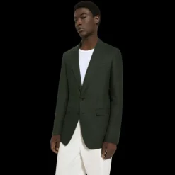 Veste Taormina ajustée DOLCE & GABBANA lin vert simple boutonnage