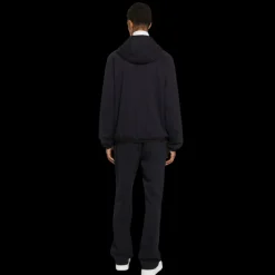 Veste zippée à capuche DOLCE & GABBANA coton bleu nuit plaque métal logo