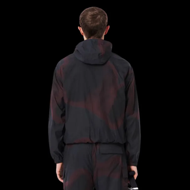 Veste zippée à capuche LACOSTE nylon ripstop imprimé dégradé bleu marine bordeaux