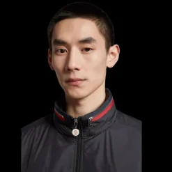 Veste zippée MONCLER à capuche bicolore Nylon noir