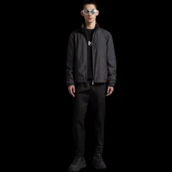 Veste zippée MONCLER à capuche bicolore Nylon noir