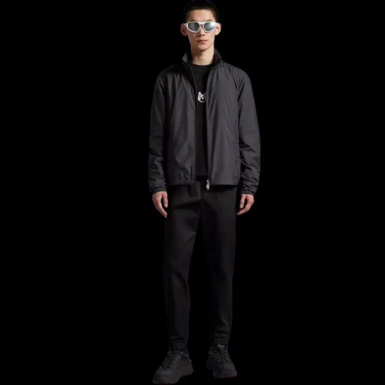 Veste zippée MONCLER à capuche bicolore Nylon noir