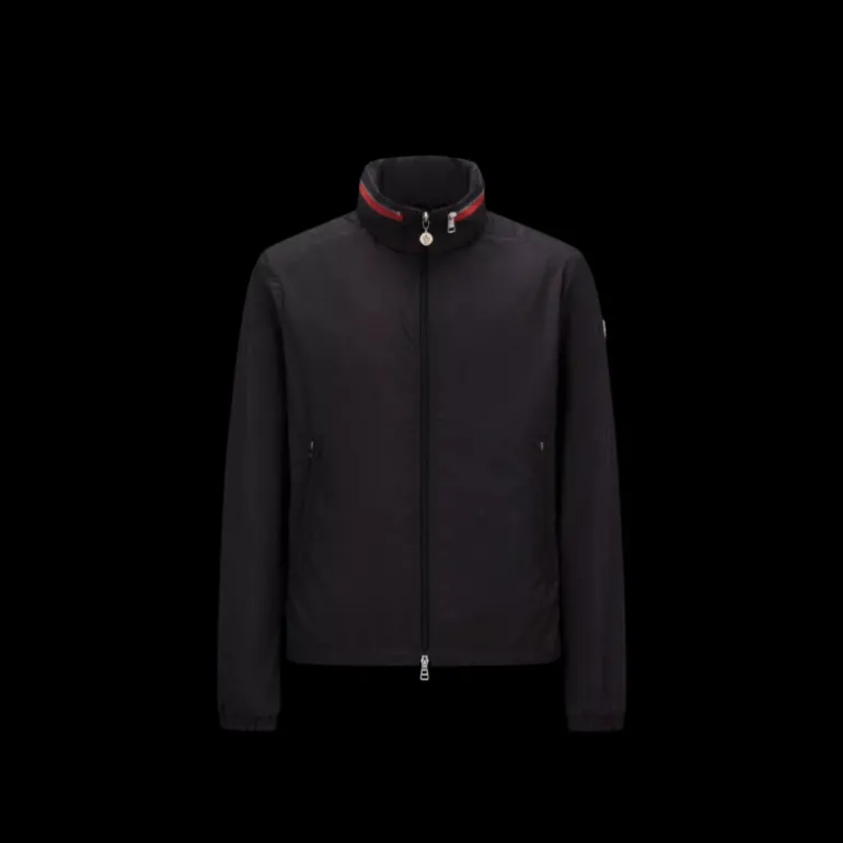 Veste zippée MONCLER à capuche bicolore Nylon noir