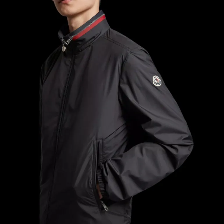 Veste zippée MONCLER à capuche bicolore Nylon noir