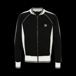 Veste zippée PALM ANGELS Bomber noir bandes logo brodé
